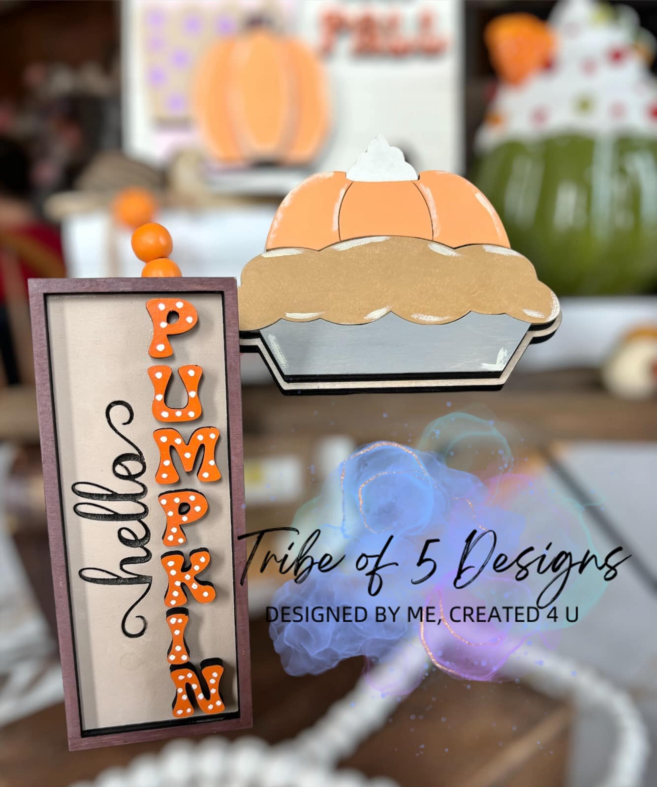 Pumpkin Spice Tiered Tray Shelf Sitters