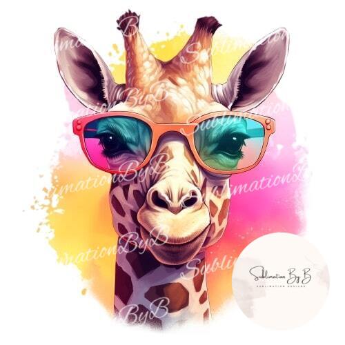 Safari-Ready Giraffe Sublimation Clip Art