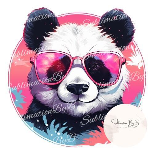 Colorful Panda Bliss - Adorable Sublimation Design