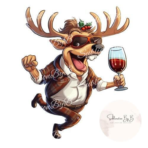 Jolly Wine-Drinking Reindeer: A Silly Sublimation Sip