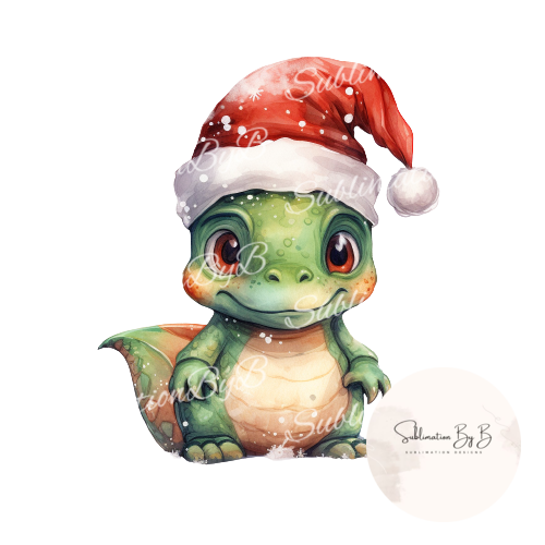 Santa-saurus Rex: Dino-mite Christmas Sublimation Clip Art