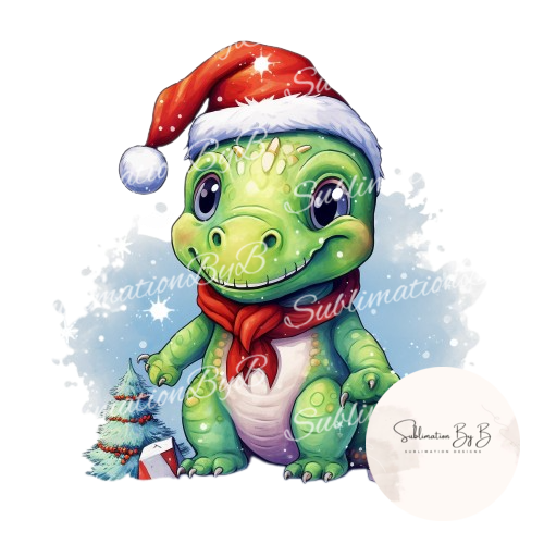 Dino Claus: Santa Dinosaur Sublimation Clip Art Design