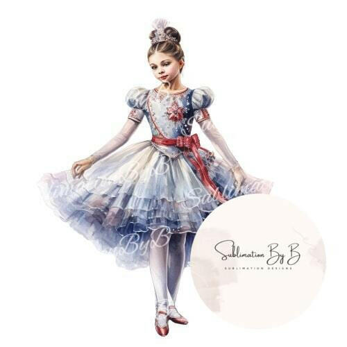 Twirling into Twinkle-Toed Christmas Magic - Ballerina Sublimation Design