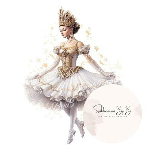 Dance into Delight: Elegant Christmas Ballerina Sublimation Design