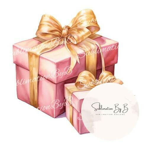 Pink and Gold Presents Elegance - Sublimation Design Clip Art