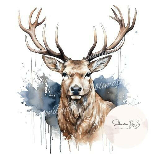 Winter's Glow: Majestic Elk in the Sunset Sublimation Design