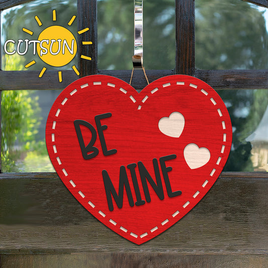 Valentines day door hanger SVG | Valentines day heart sign SVG | Be Mine svg | Glowforge SVG | Laser cut file