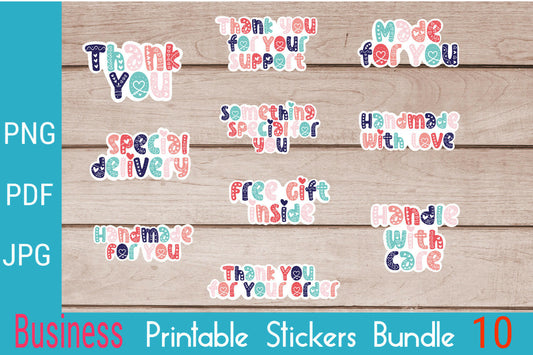 Business and Packaging Stickers Bundle 10 Designs