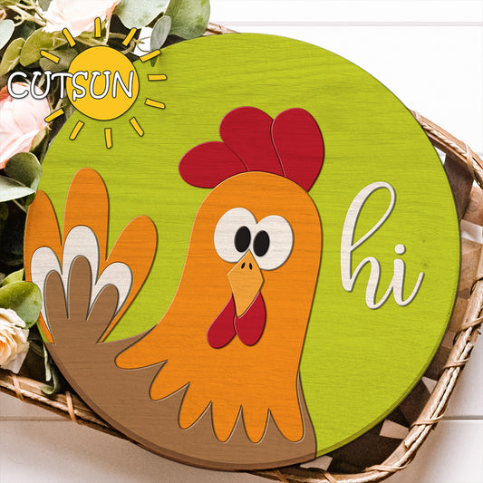 Chicken svg Chicken door hanger SVG Farmhouse door hanger SVG Glowforge laser cut file Cricut SVG