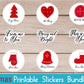 Christmas Stickers Bundle 9 Designs Printable