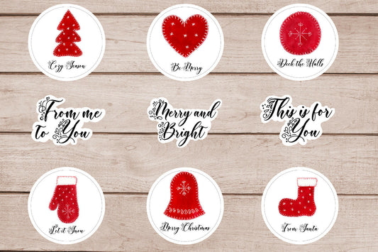 Christmas Stickers Bundle 9 Designs Printable