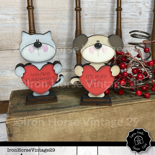 Valentine Shelf Sitters, Valentine Heart, Dog and Cat Shelf Sitter, Farmhouse Style, Love Notes, SVG file, NOT a Physical Item