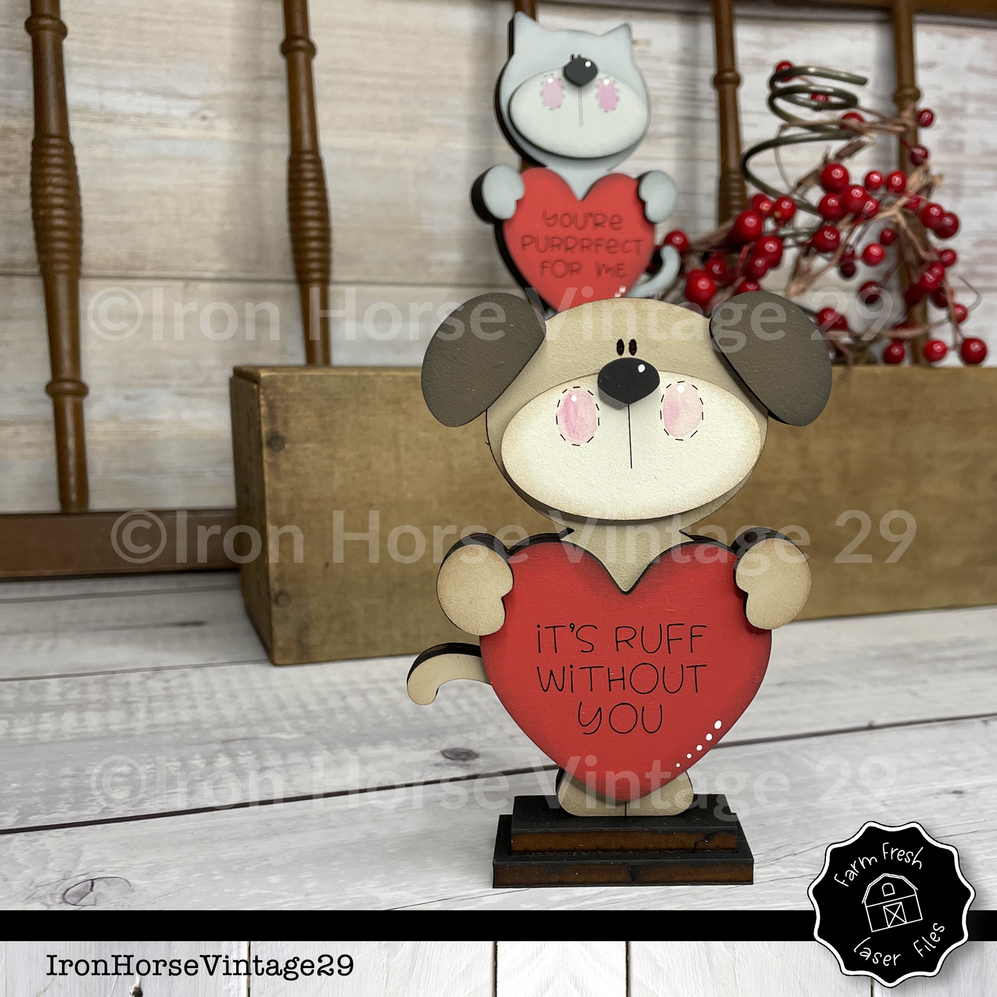 Valentine Shelf Sitters, Valentine Heart, Dog and Cat Shelf Sitter, Farmhouse Style, Love Notes, SVG file, NOT a Physical Item