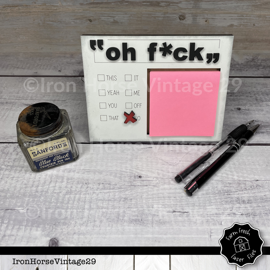 Adult Humor Sticky Note Holder, Desktop Note Caddy, Adult Sarcasm, Desktop Organizer, Magnetic SVG, Farmhouse Style, NOT a Physical Item