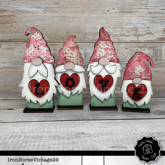 Love Gnome Shelf Sitters, Gnome Bundle, Holiday Gnomes, Valentine Home Decor, Farmhouse Style, SVG File, Not a Physical Item