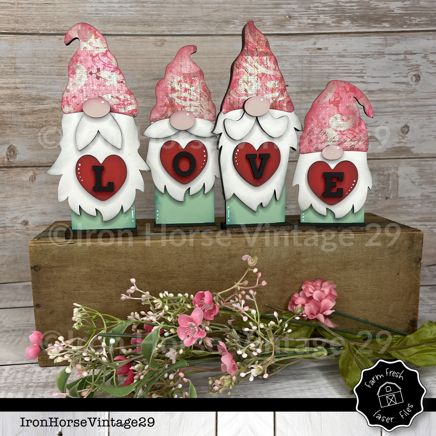 Love Gnome Shelf Sitters, Gnome Bundle, Holiday Gnomes, Valentine Home Decor, Farmhouse Style, SVG File, Not a Physical Item