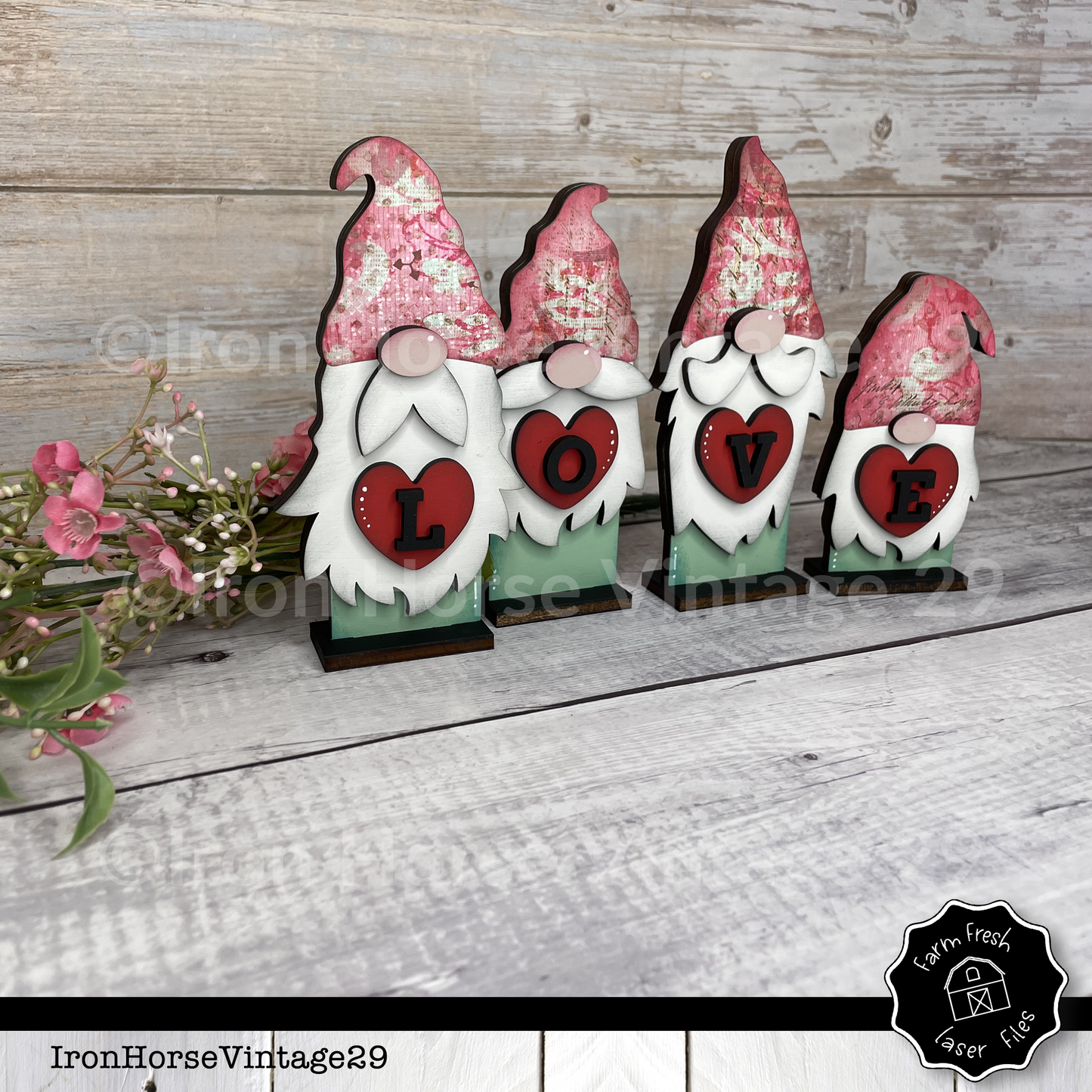 Love Gnome Shelf Sitters, Gnome Bundle, Holiday Gnomes, Valentine Home Decor, Farmhouse Style, SVG File, Not a Physical Item