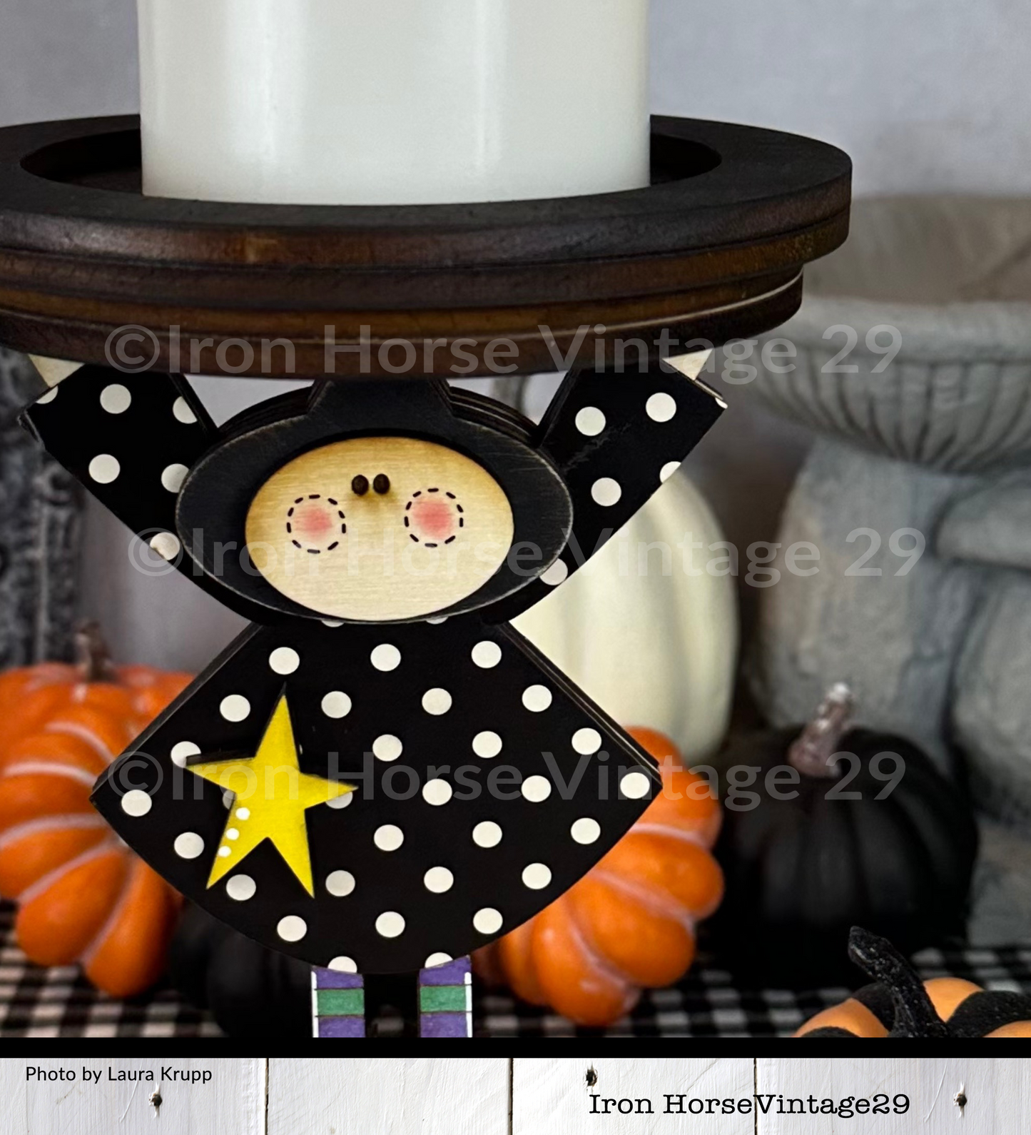 Witch Candle Holder, Cute Halloween Witch, Halloween Decoration, Home Decor, Farmhouse Style, Laser Ready SVG File, Digital Download