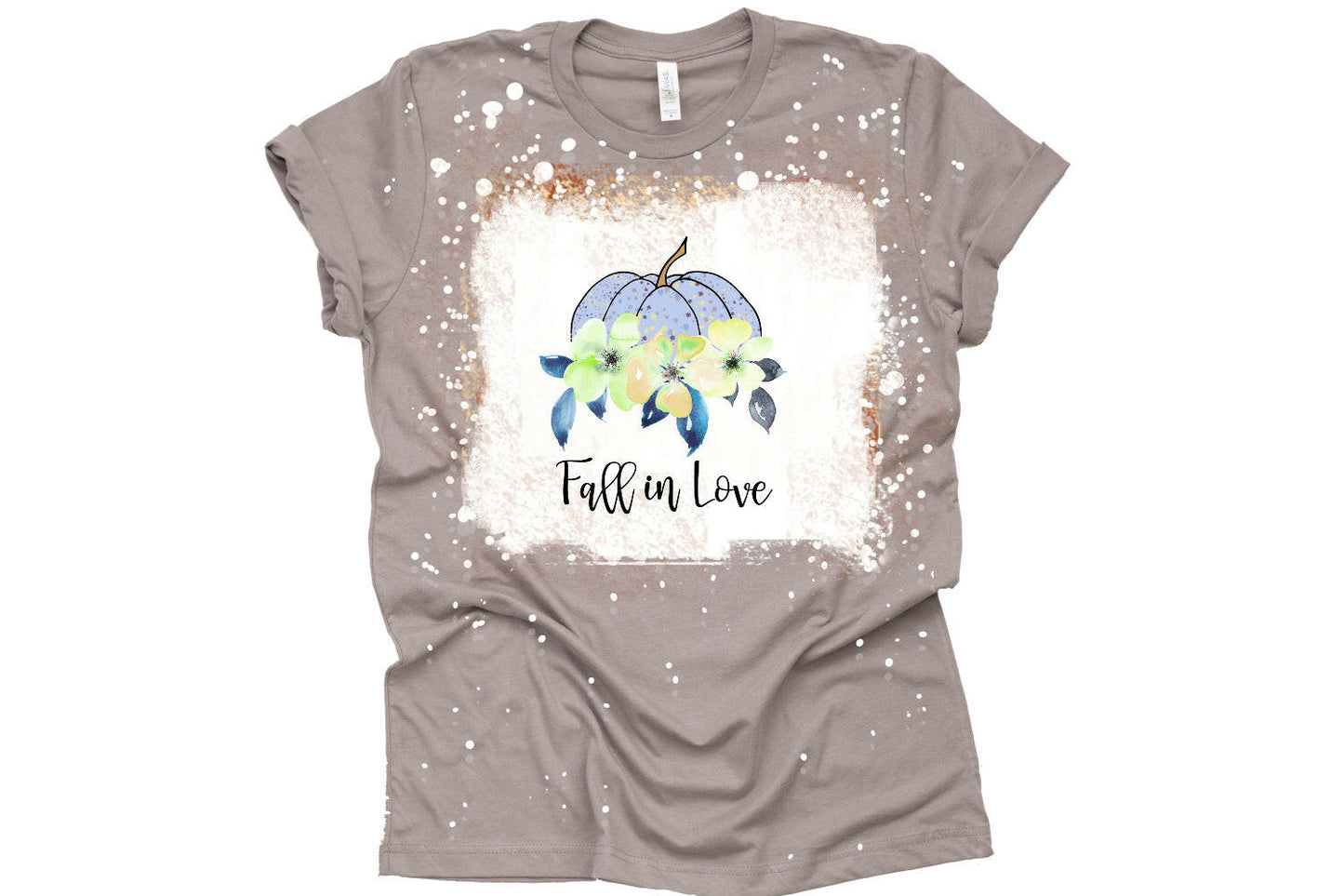 Sublimation Fall in Love design with floral pumpkin