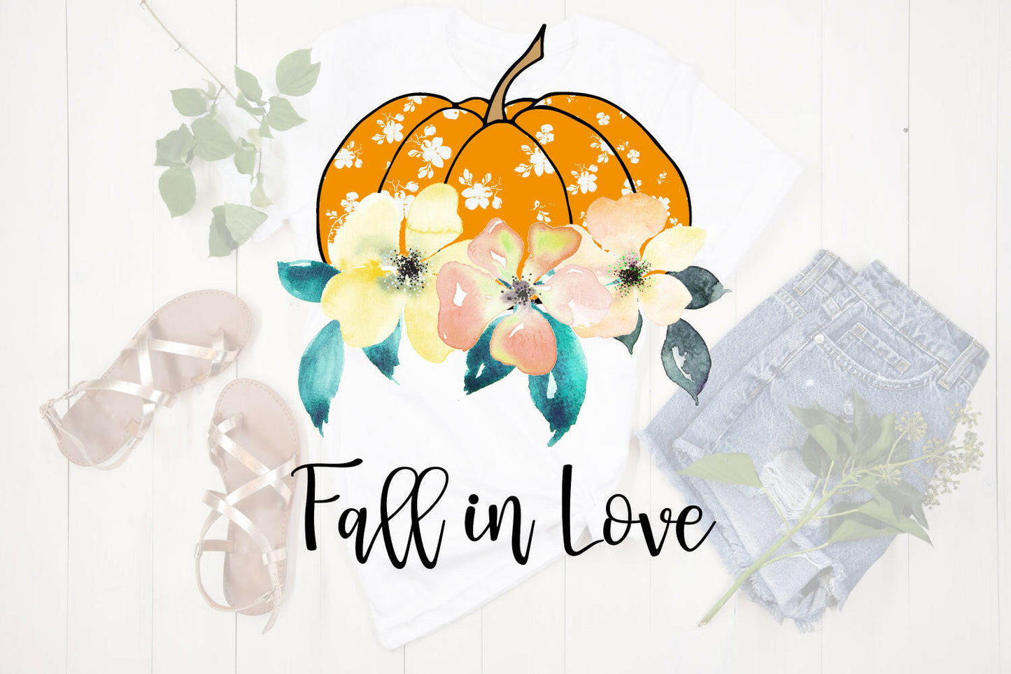 Fall in Love Pumpkin Sublimation Design