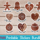 Gingerbread Stickers Bundle 10 Designs Printable