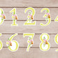 Number Stickers Yellow Floral 0 - 9 Printable