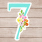 Number Stickers Teal Floral Numbers from 0 - 9 Printable