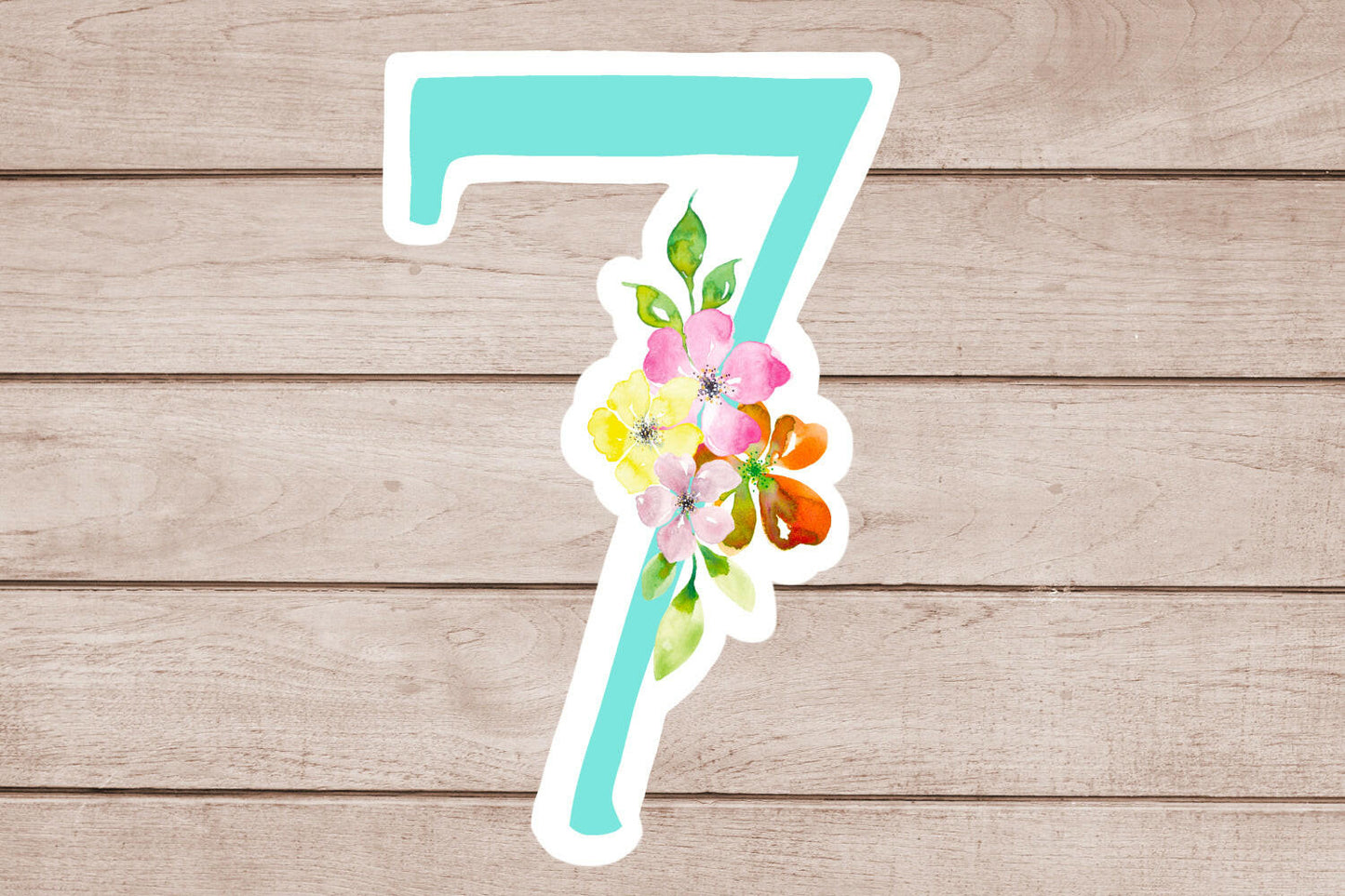 Number Stickers Teal Floral Numbers from 0 - 9 Printable