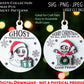 Laser Cut Digital File / Halloween Themed Christmas Ornament SVG, PNG / Glowforge / Pun / Skeleton Santa / Christmas Ghost / Funny