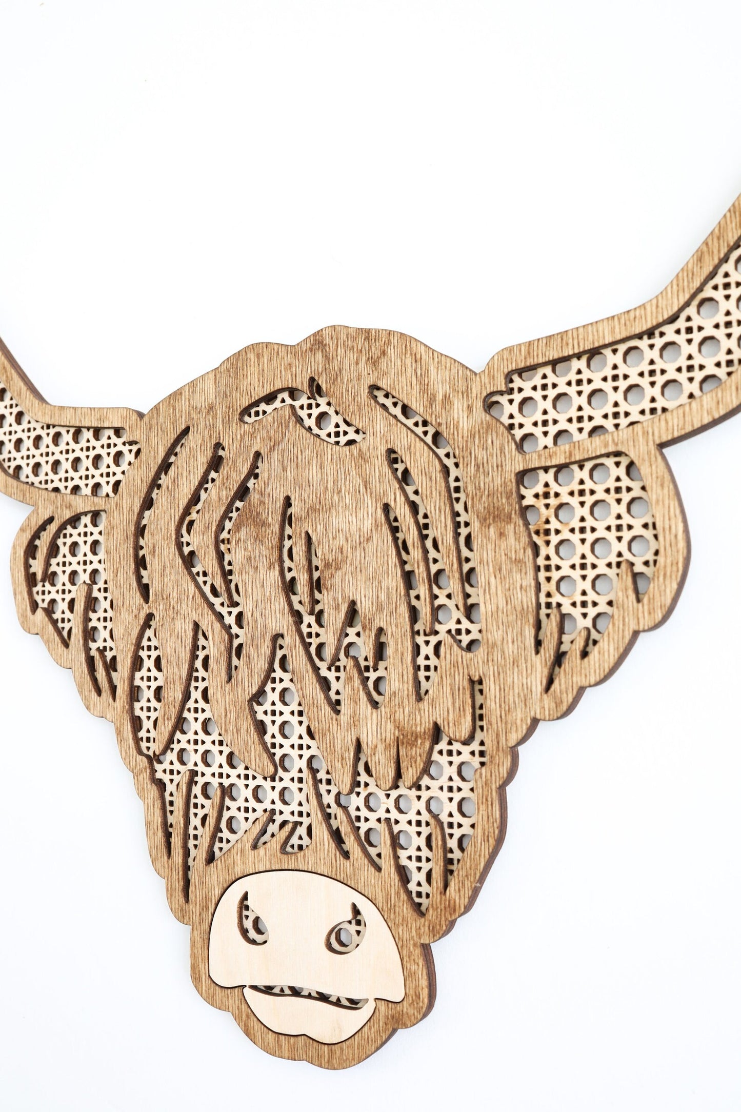 Laser Cut File | Highland Cow SVG | Rattan Highland Cow | Ranch house Decor | Boho Highland Cow | Boho Farmhouse Decor | Boho Ranch House |