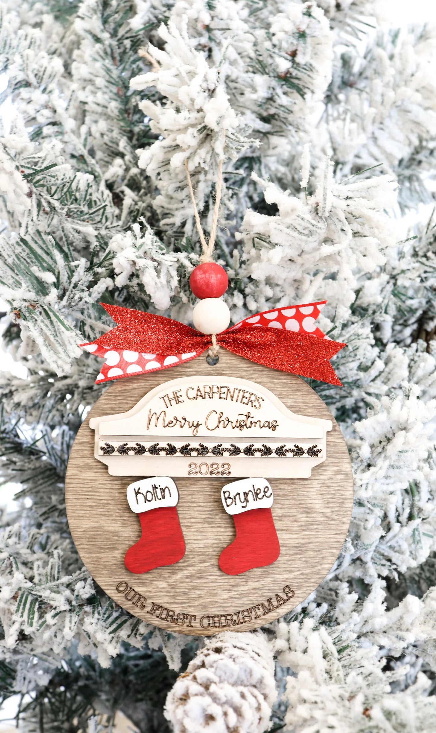 Customized 2023 Family Name Stocking Ornament Laser Cut Digital File | Fits 2-14 names | Christmas SVG | Personalized Ornament | Glowforge