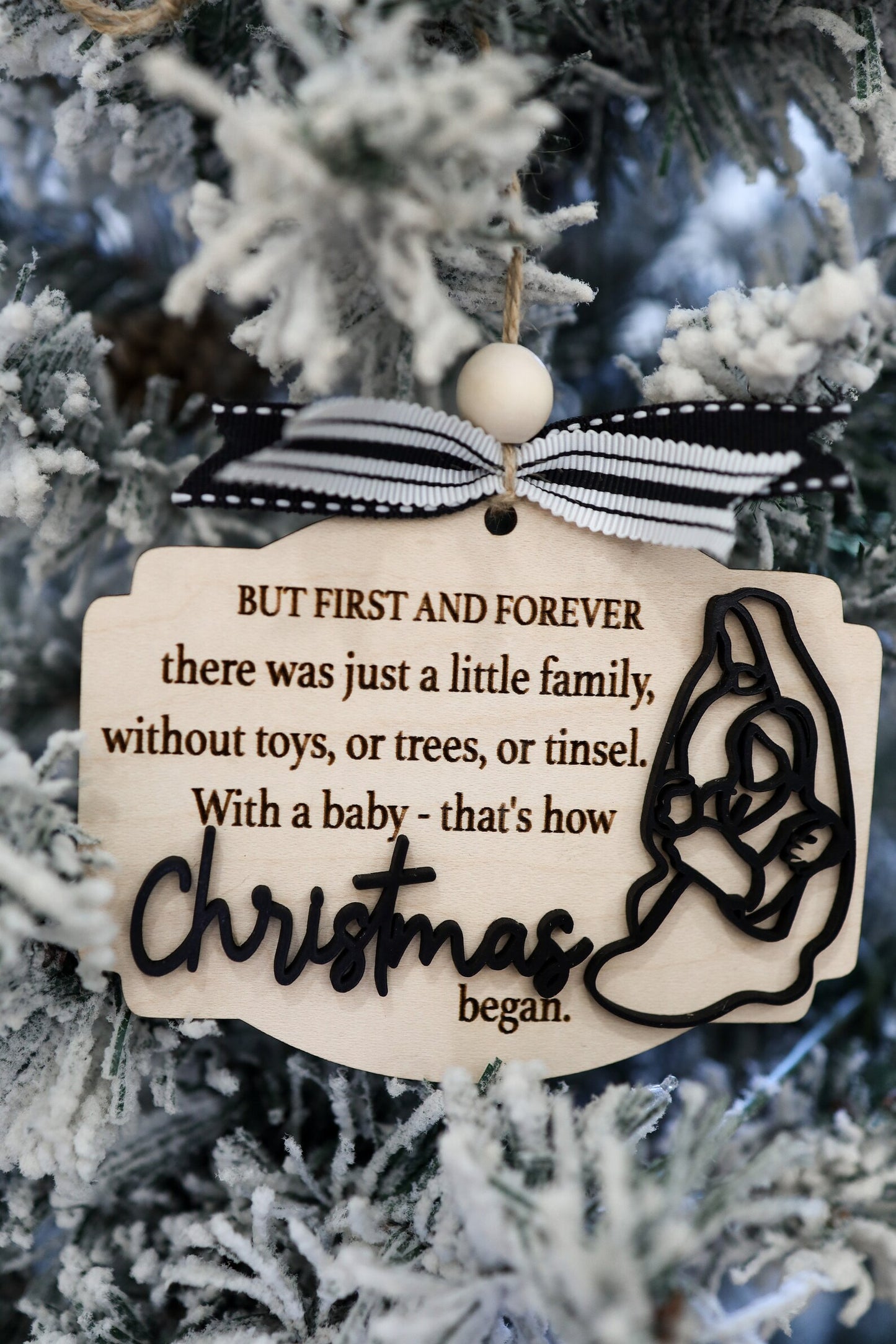 Nativity Christmas Ornament Laser Cut File | First Christmas Ornament | Family Ornament | Special Ornament | Glowforge | Wood Ornament