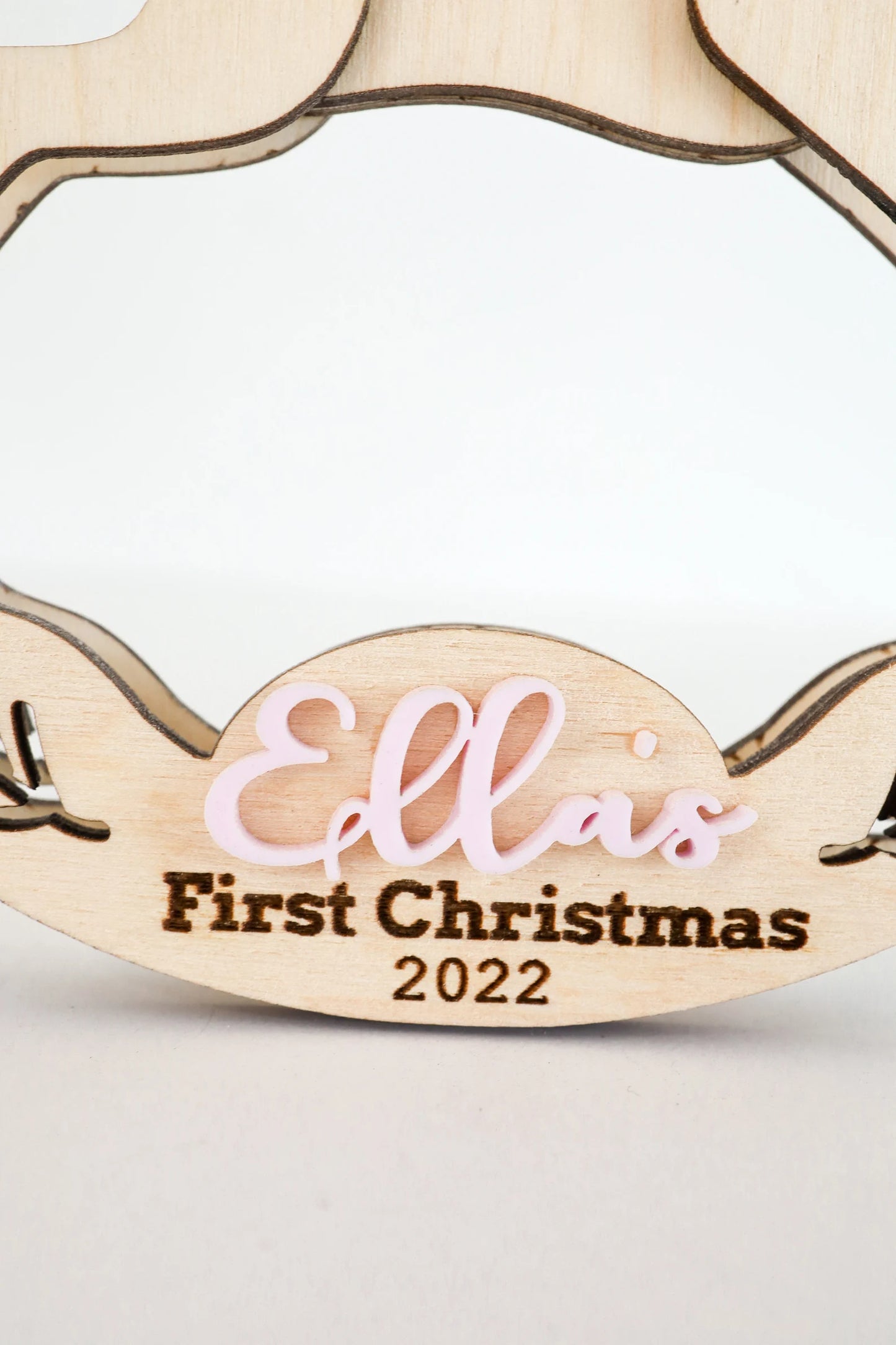 Customizable Rocking Reindeer Christmas Ornament and Freestanding Rocking Reindeer Laser Cut File | First Christmas Ornament | Glowforge