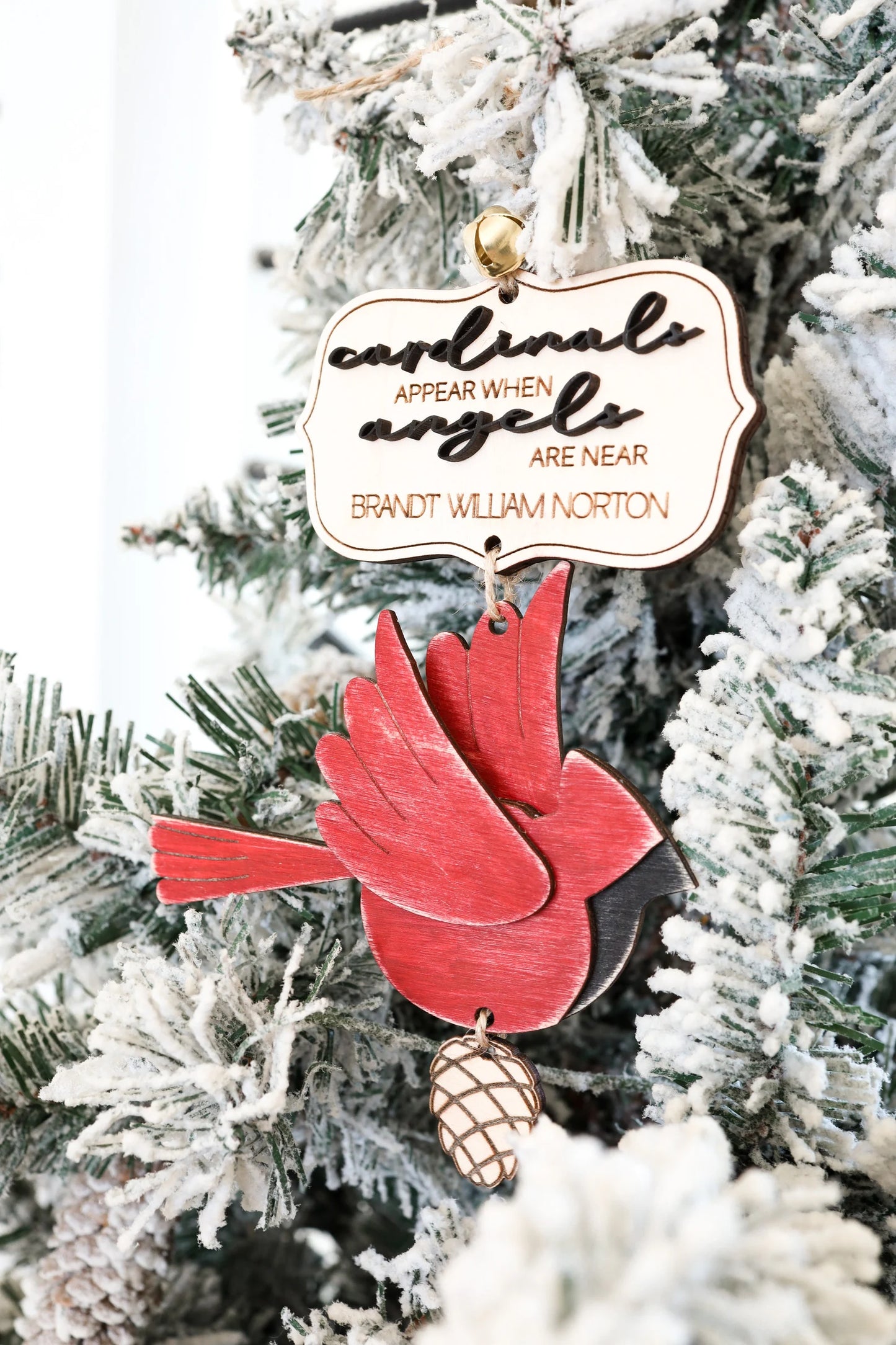 Customizable Memorial Cardinal Christmas Ornament Laser Cut File | Memory Gift | Cute Cardinal Angel Christmas | Personalized | Glowforge