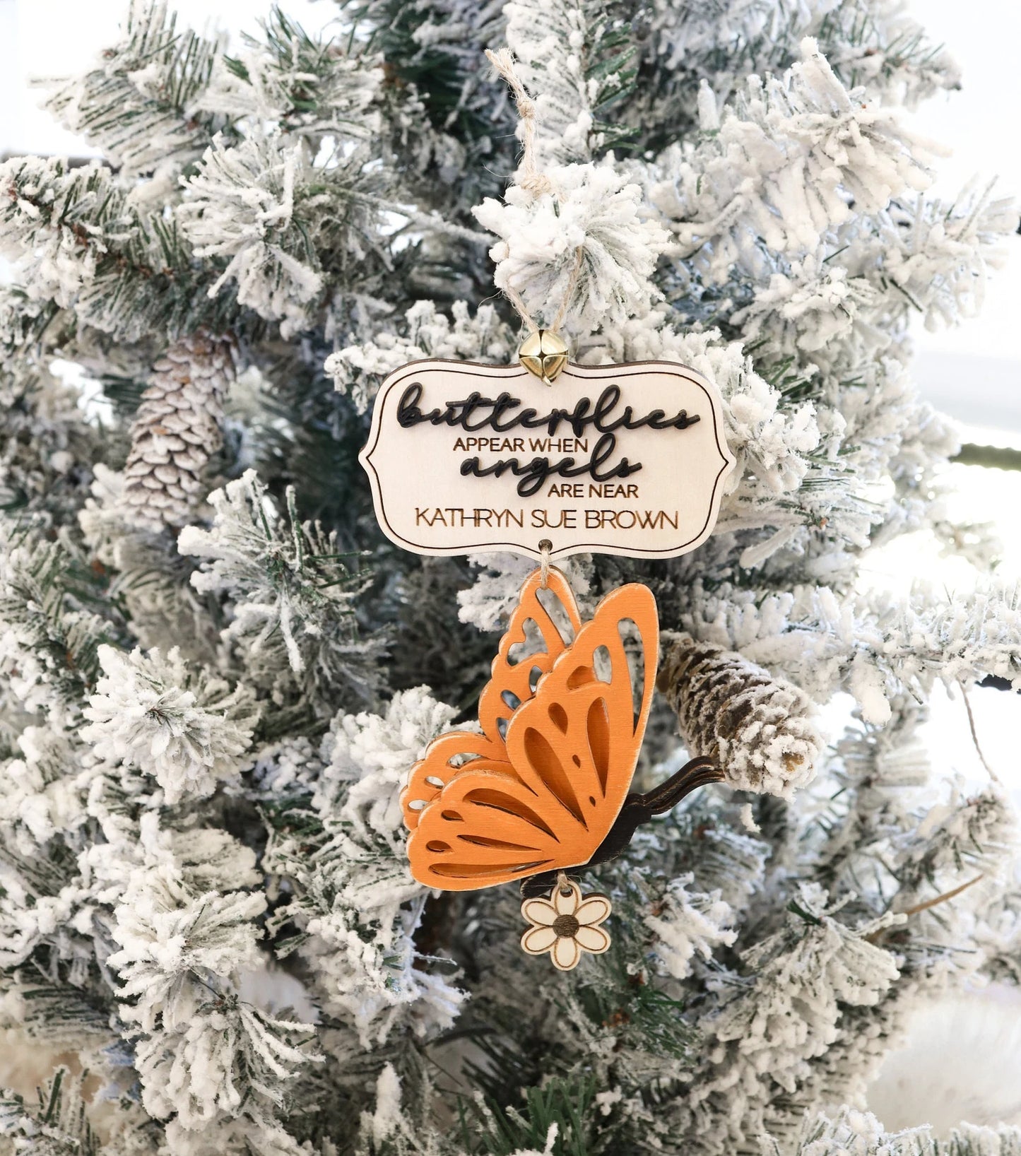 Custom Butterfly Memorial Ornament Laser Cut File | Butterfly Angel Charm | Memorial Gift | Butterfly Christmas Gift | Grief | Loss | Memory