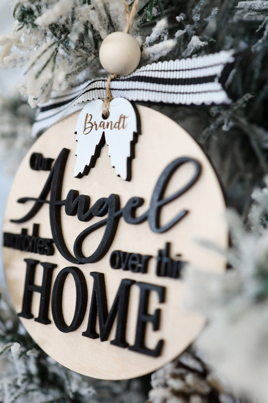 Our Angel Memorial Christmas Ornament Laser Cut File | Memorial Gift | Personalized Memory | Grief | Missing You | Customized Memorial Gift