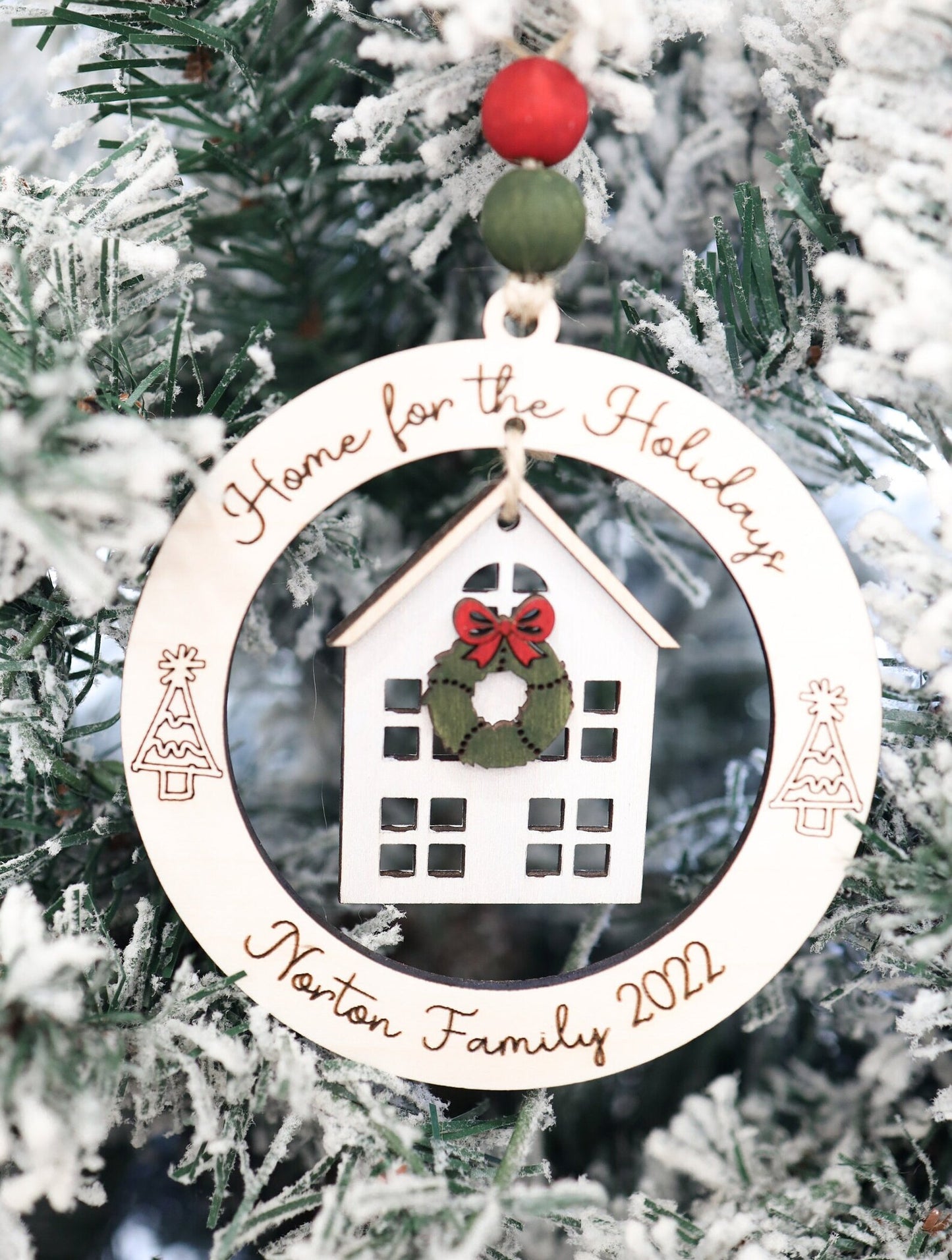 Updated 2023 Cute Home for the Holidays Ornament Laser Cut File | First Home Ornament | New Home Christmas | Our Home Ornament SVG | Glowforge