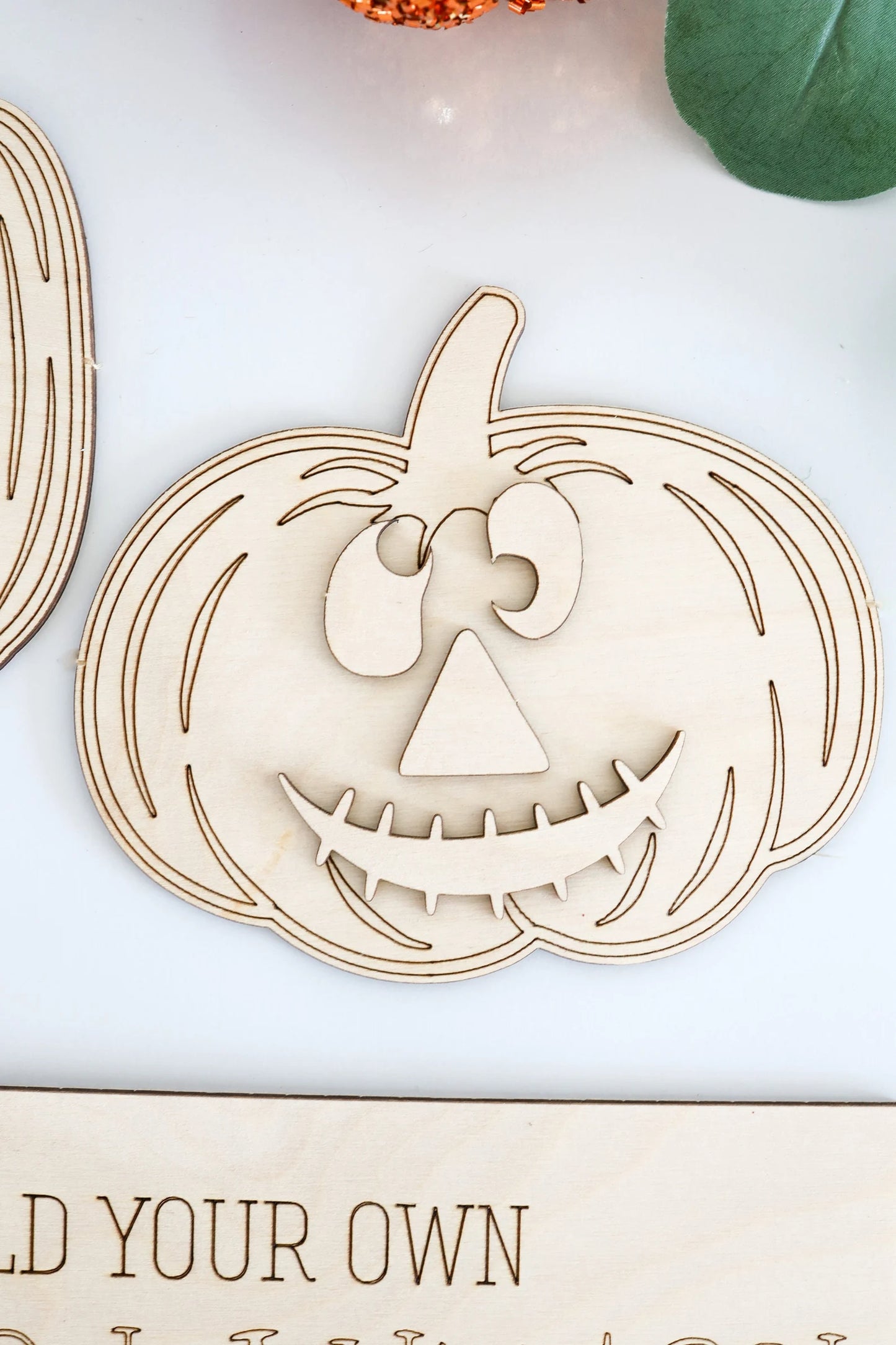 Build Your Own Jack-O-Lantern Laser Cut Digital File | Cute Halloween Activity For Kids | Interchangeable Pumpkin Fall Decor | Glowforge