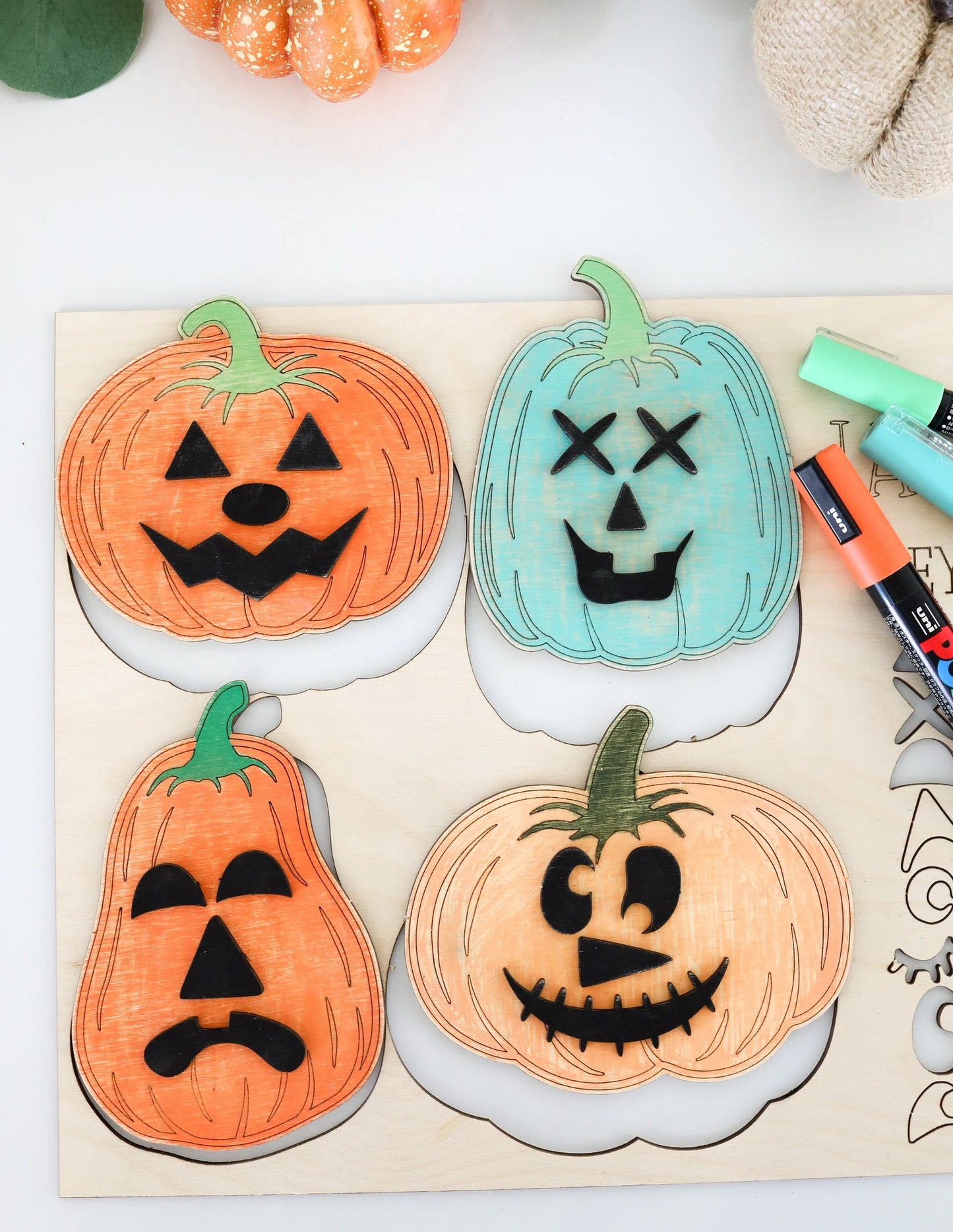 Build Your Own Jack-O-Lantern Laser Cut Digital File | Cute Halloween Activity For Kids | Interchangeable Pumpkin Fall Decor | Glowforge