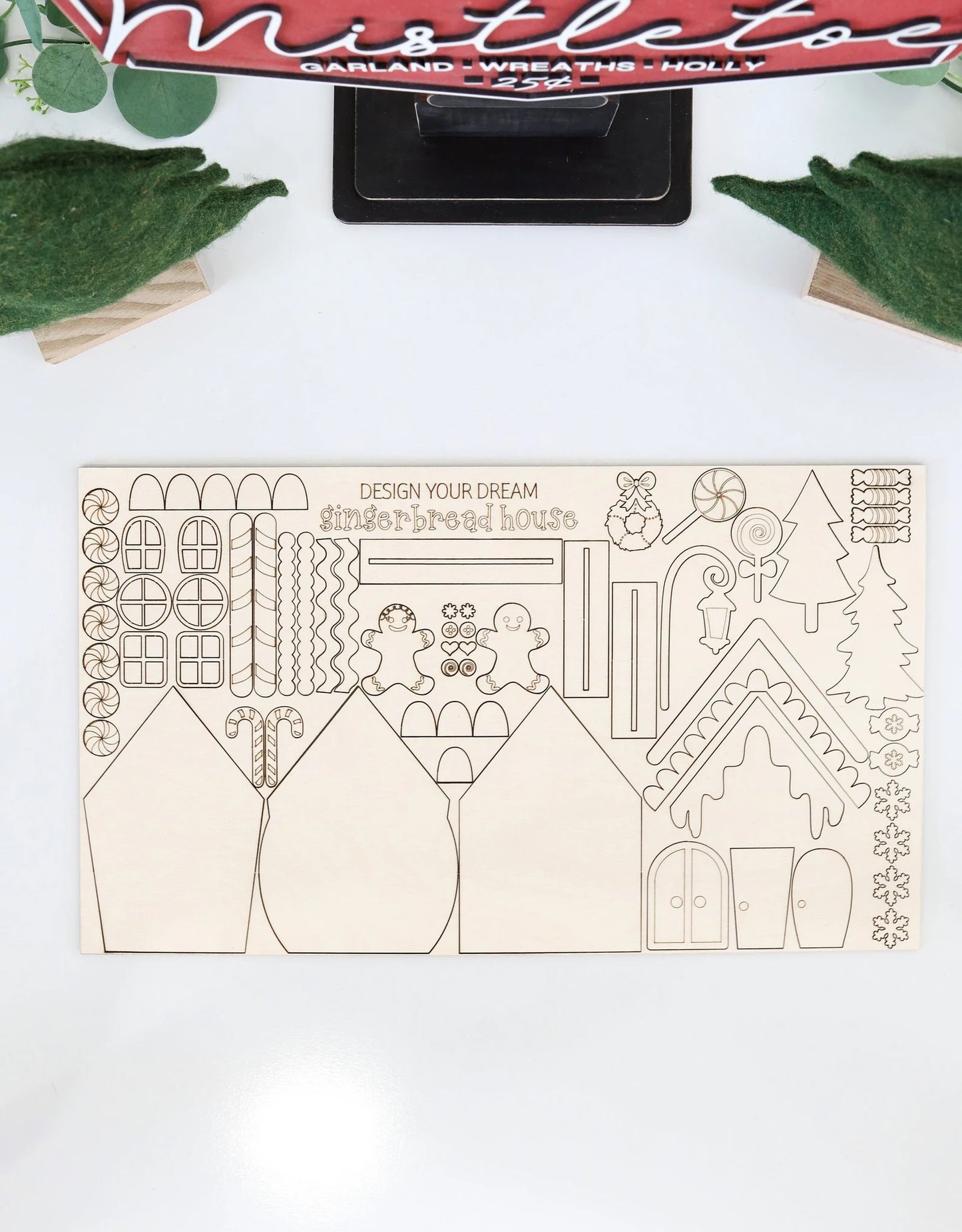 Interchangeable Design Your Own Gingerbread House Laser Cut Digital File | Pop Out Gingerbread House | Decorate Gingerbread | Glowforge