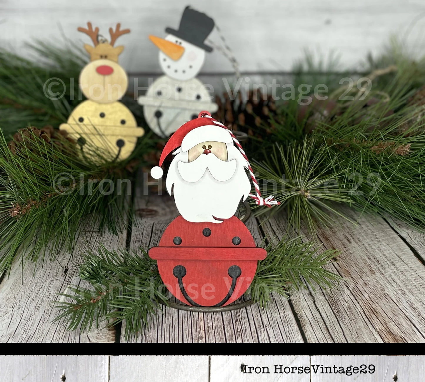 Christmas Bell Ornaments, Christmas SVG Bundle, Farmhouse Style, Santa, Reindeer, Snowman, Home Decor, Holiday Decorations