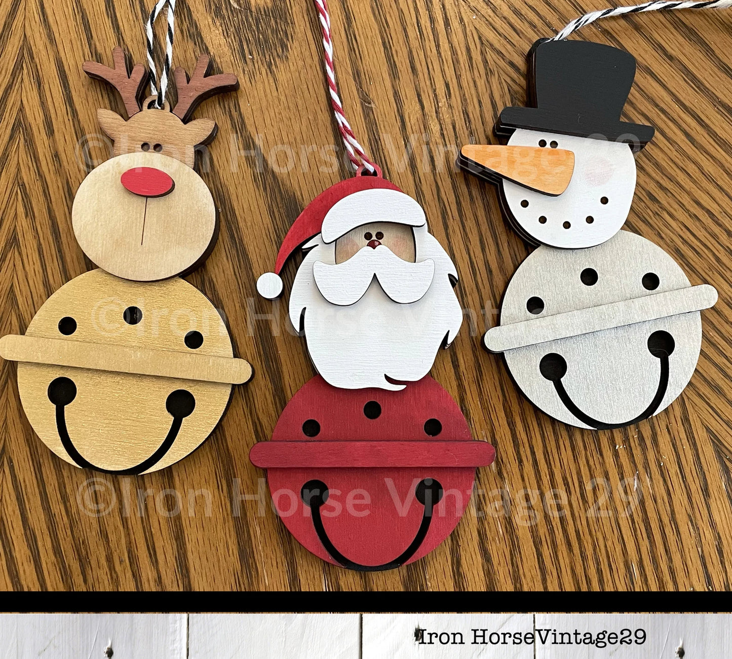 Christmas Bell Ornaments, Christmas SVG Bundle, Farmhouse Style, Santa, Reindeer, Snowman, Home Decor, Holiday Decorations