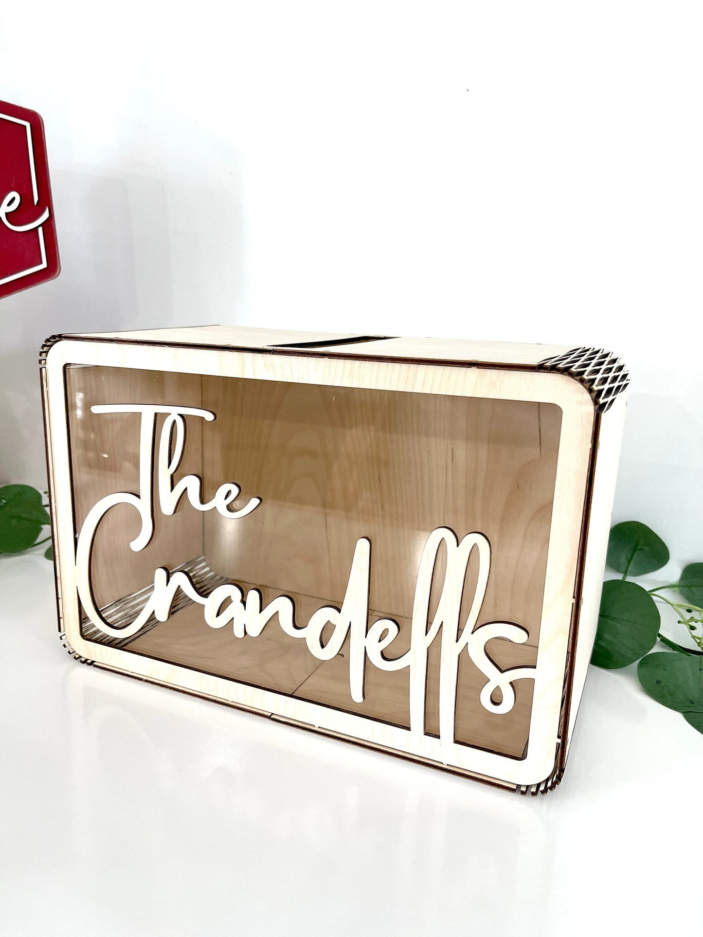 Customizable Rectangle Card Holder Box Laser Cut File | Wedding Card Holder | Money Bank | Wedding Idea | Wedding Decor | Glowforge