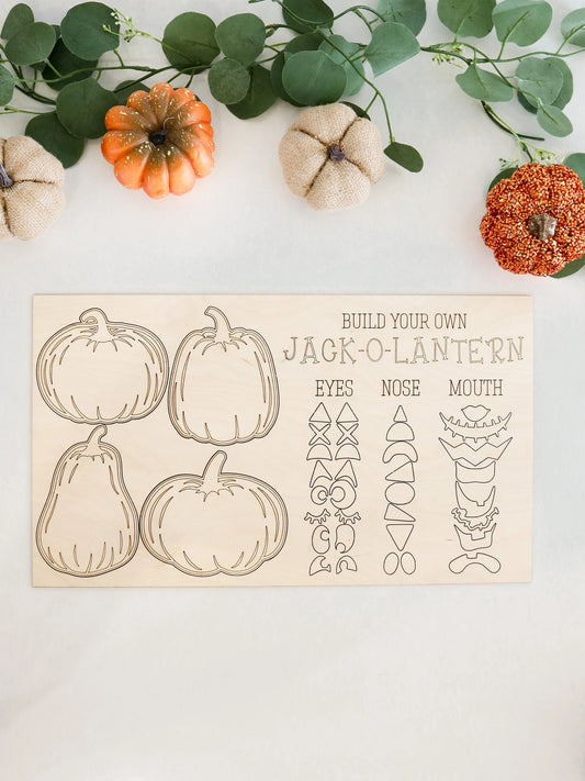 Build Your Own Jack-O-Lantern Laser Cut Digital File | Cute Halloween Activity For Kids | Interchangeable Pumpkin Fall Decor | Glowforge