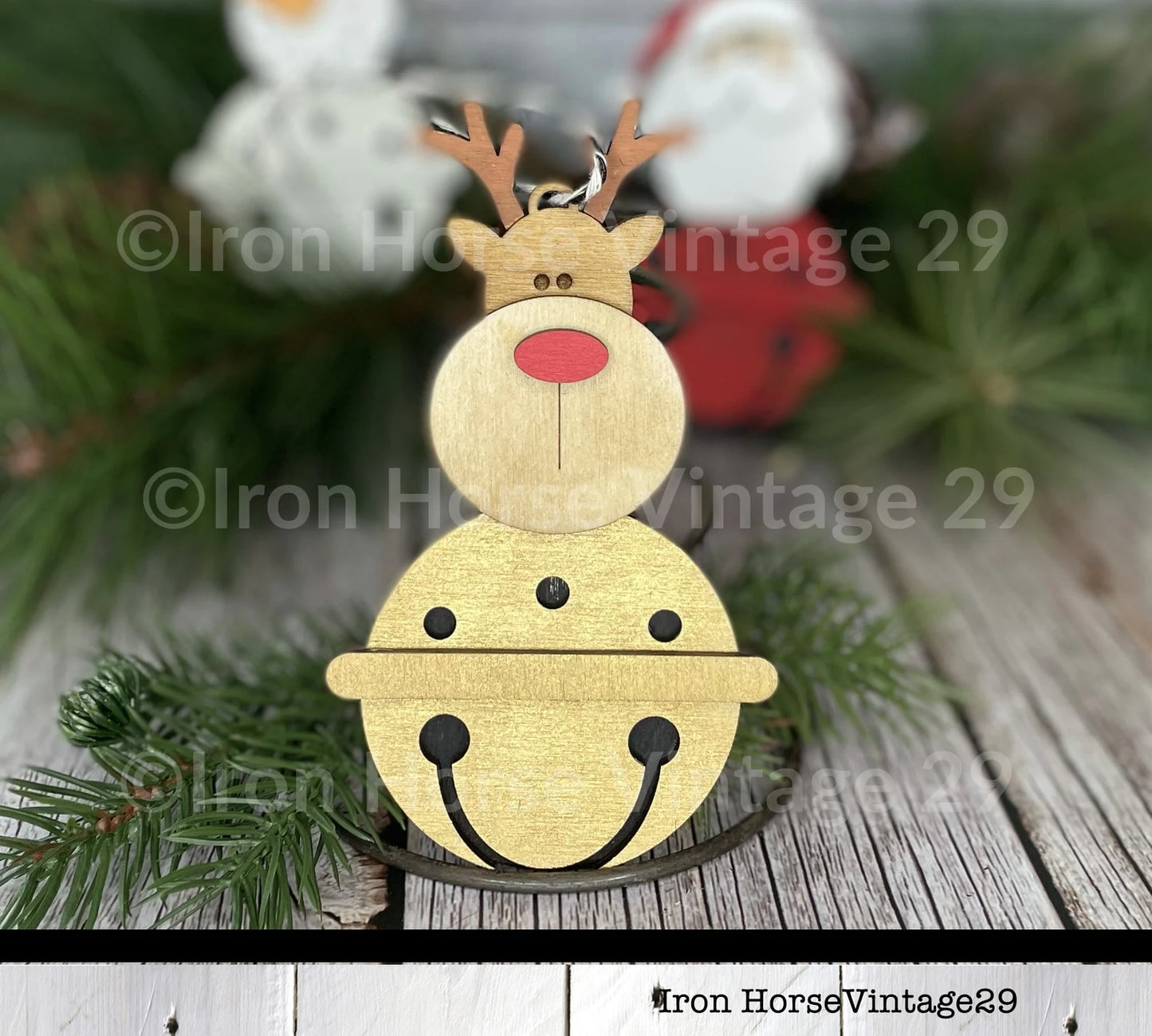 Christmas Bell Ornaments, Christmas SVG Bundle, Farmhouse Style, Santa, Reindeer, Snowman, Home Decor, Holiday Decorations