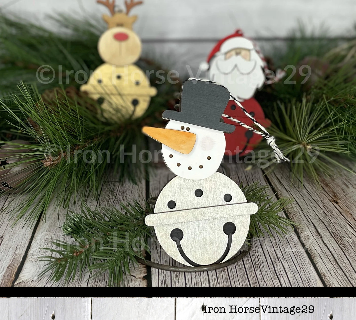 Christmas Bell Ornaments, Christmas SVG Bundle, Farmhouse Style, Santa, Reindeer, Snowman, Home Decor, Holiday Decorations