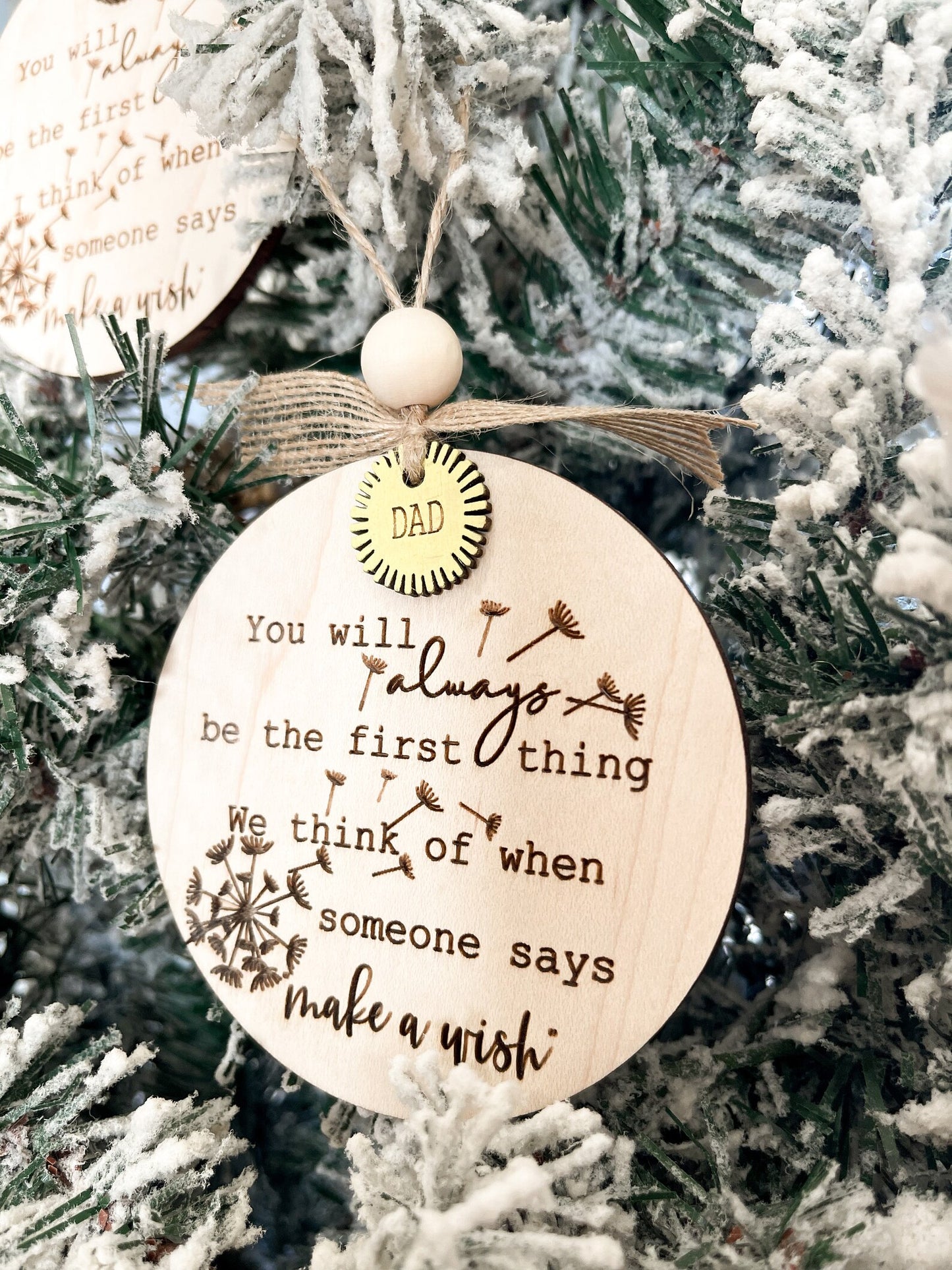 When Someone Says "Make a Wish" Memorial Ornament Charm Laser Cut Digital File | Grief | Loss | Memorial Gift | Memory | Glowforge