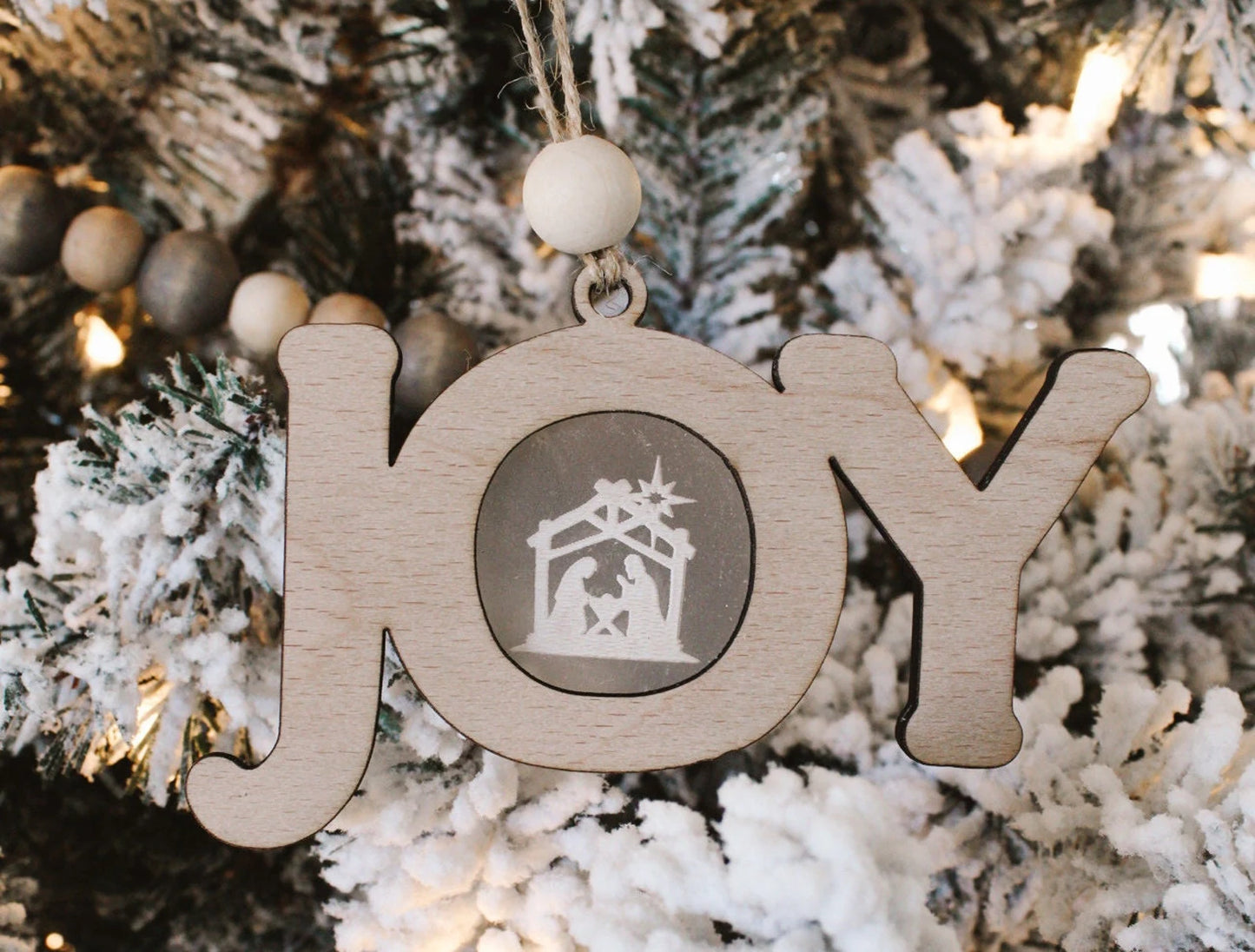 Hope, Love, and Joy Laser Digital Cut File | Wood and Acrylic SVG | Christmas Ornament SVG | Christ Christmas Ornament Digital File | Christmas Laser Cut File