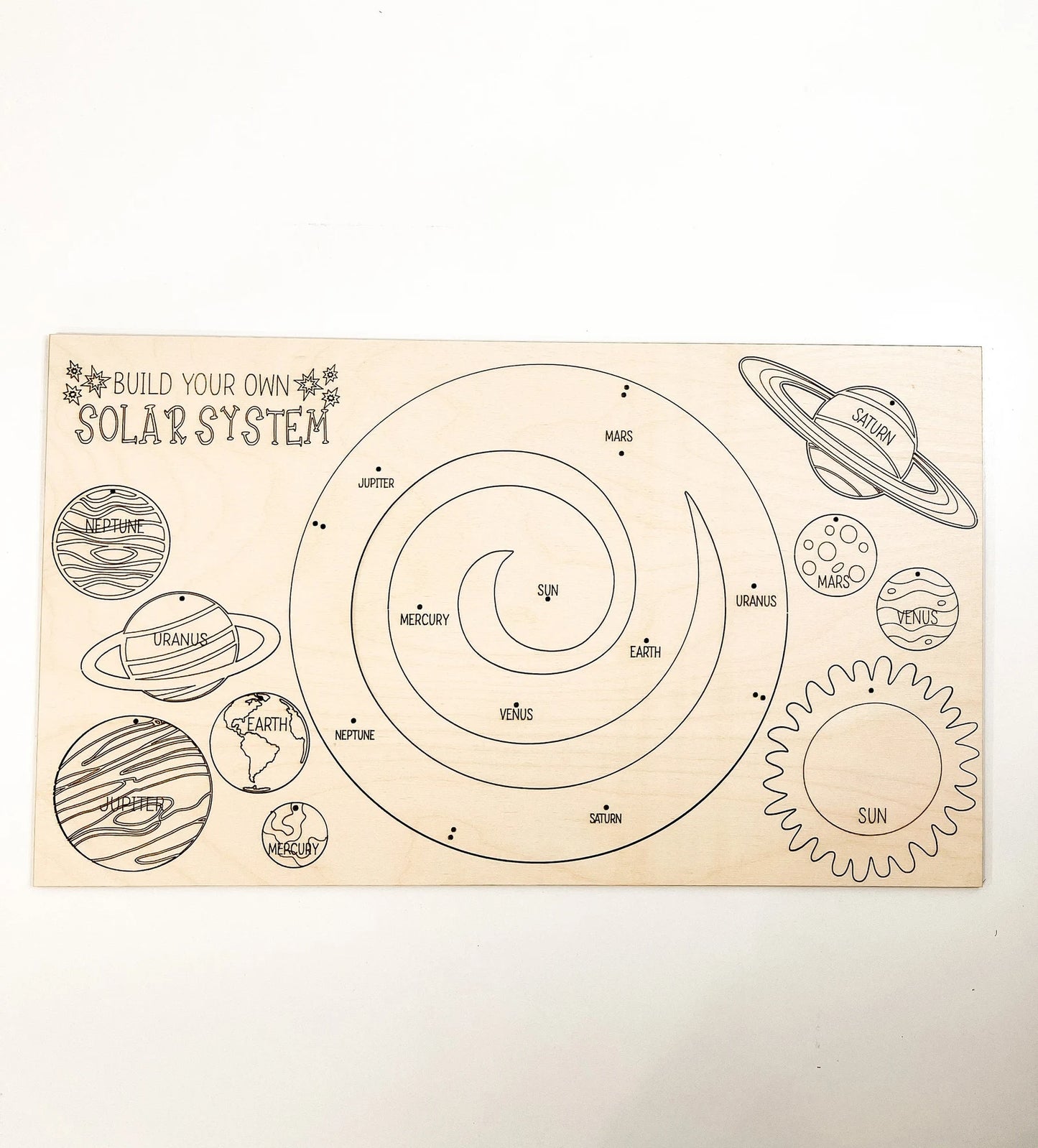 Build Your Own Solar System Learning Mobile and/or Wall Hanging Laser Cut Digital File | Planet DIY Color Paint Science Project | Glowforge