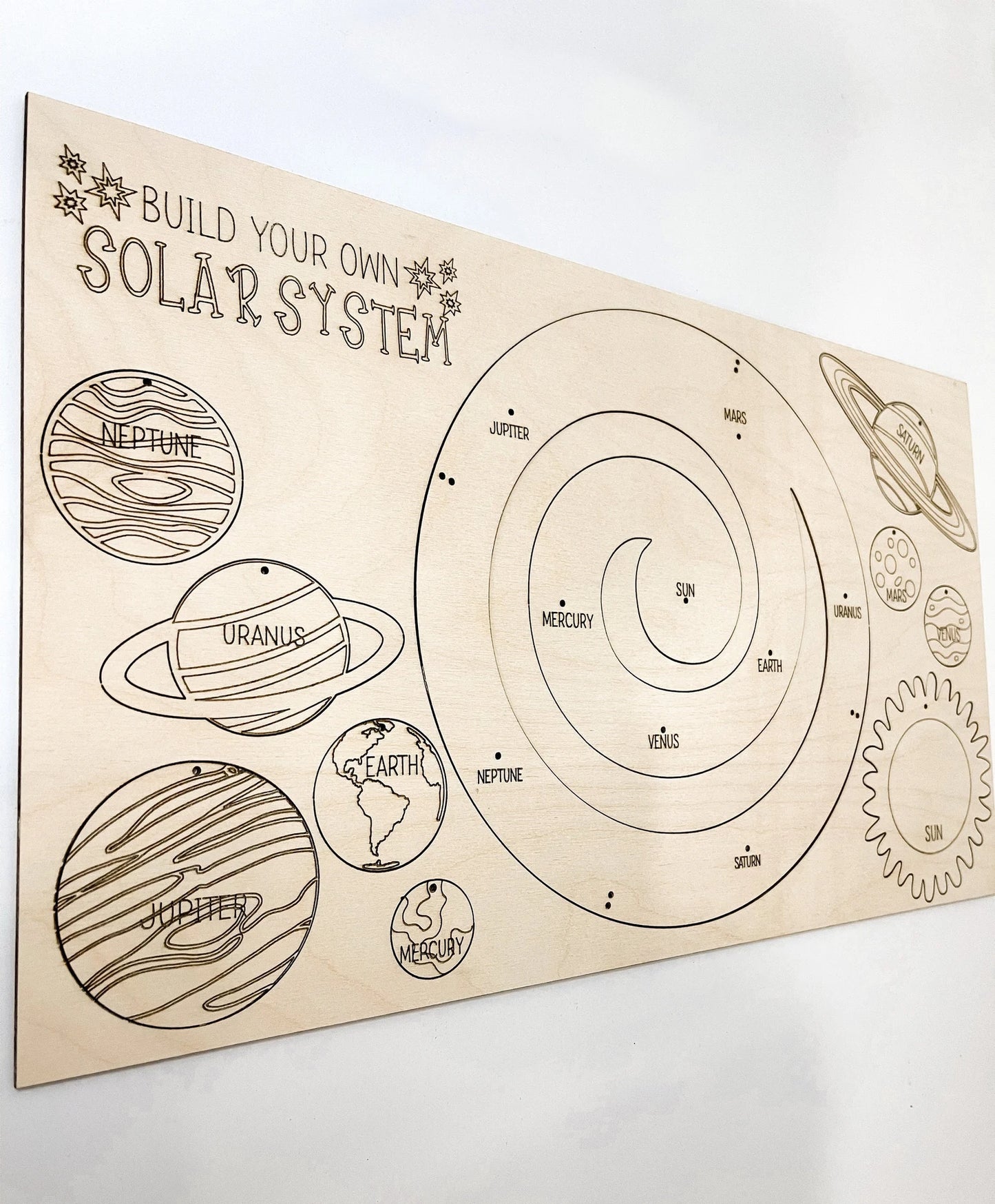 Build Your Own Solar System Learning Mobile and/or Wall Hanging Laser Cut Digital File | Planet DIY Color Paint Science Project | Glowforge